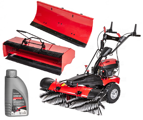 Zamiatarka spalinowa CEDRUS CEDZM05PRO-E + pług + kosz + olej + dostawa gratis!