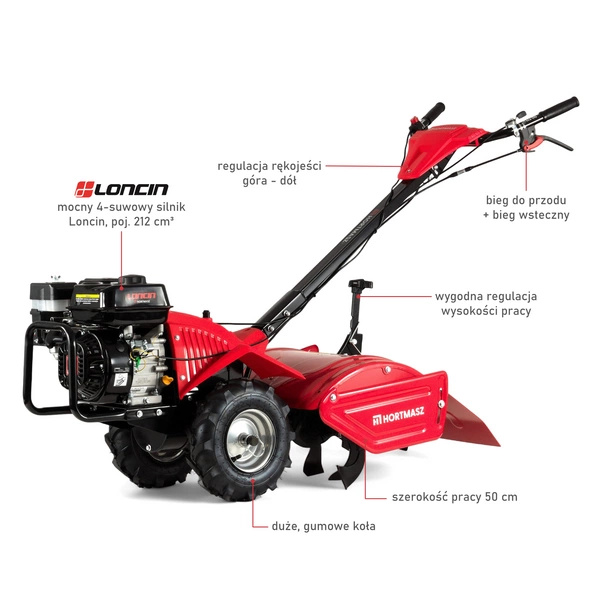 Glebogryzarka spalinowa Hortmasz HGS 65 XGTL1 z napędem na koła + olej + dostawa gratis!